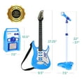 thumbnail image 7 of Best Choice Products Pretend Play Kids Electric Guitar, Toy Guitar with Interactive Microphone, Amp - Soft Blue, 7 of 7
