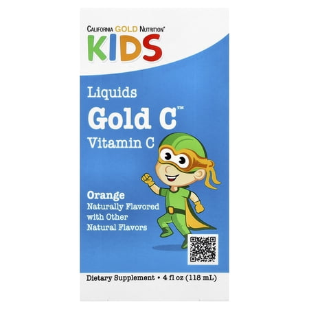 California Gold Nutrition Kids Gold C™  Liquid Vitamin C  Orange  4 fl oz (118 ml)