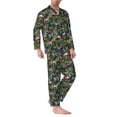 thumbnail image 2 of Sikiie Flamingos And Palm Leaves Mens Pajama Set, Soft Warm Long Sleeve Sleepwear, Cozy Button-Down Pjs for Men-Medium, 2 of 7