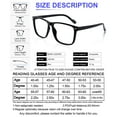 thumbnail image 5 of MARE AZZURO Extra Large Square Reading Glasses Men Oversized Readers Big Face 1.0 1.25 1.5 1.75 2.0 2.25 2.5 2.75 3.0 3.5 4.0 5.0 6.0 (Black, 2.00), 5 of 7
