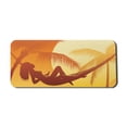 thumbnail image 1 of Beach Computer Mouse Pad, Silhouette of a Woman Lying in a Hammock at Majestic Sunset View Dream Print, Rectangle Non-Slip Rubber Mousepad X-Large, 35" x 15" Gaming Size, Burnt Orange, by Ambesonne, 1 of 2