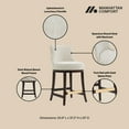 thumbnail image 4 of Lucia Modern Wood Chenille Counter Stool in Natural, 4 of 10