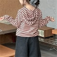 thumbnail image 5 of Ugoldhm Kid & Teen Girls Striped Lightweight Hoodie - Long Sleeve Pullover Sweatshirt(2-16 Years), 5 of 6