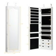 thumbnail image 4 of Wall Door Mounted LED Mirror Jewelry Cabinet Lockable Armoire Brown, 4 of 5