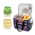 thumbnail image 2 of FORMRS Insulated Cooler Bag 24 Cans Capacity Soft Leakproof Lunch Box with Side Pockets, Light Purple Flowers, 2 of 7