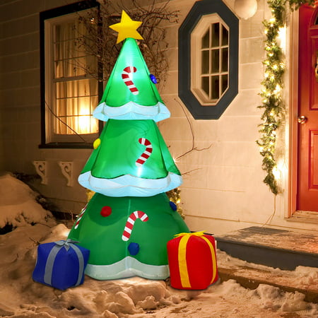 Costway 6' Inflatable Decoration Christmas Tree with Gift Boxes Blow Up Lighted