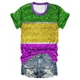 thumbnail image 2 of BOOMILK Mardi Gras T Shirts for Women Trendy Print Crew Neck Tunics Loose Short Sleeve Summer Graphic Tees Plus Size, 2 of 4