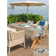 thumbnail image 4 of Outdoor Tablecloth with Umbrella Hole and Zipper, Blue Starfish Conch Rectangle Table Cloth 52x70 Inch Waterproof Tablecloth, Ocean Coral Summer Beach Coastal Picnic Table Cover for Patio Camping, 4 of 7