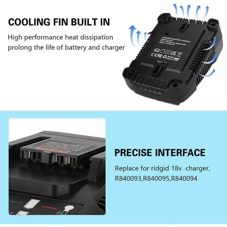 18V for Ridgid Battery Charger R86092 R86091 Replacement for