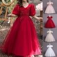 thumbnail image 3 of EINCcm Robe d'Été pour Filles, Robes de Princesse pour Filles, Robes d'Été pour Filles à Manches Courtes Robe de Princesse Robe à Traîne Fleurie Robe Tutu, pour Enfants Bébé Fille, Rose, 7-8 Ans, 3 of 6