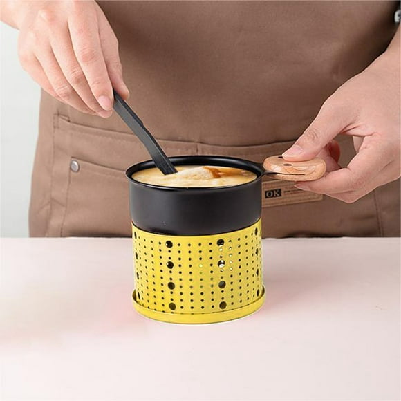 Round Cheese Oven Set Mini Non Stick Baking Pan Solid Wood Handle Outdoor Indoor Coffee Stove With Lid Stainless Steel Lined Copper Pancake Skillet Small Nonstick Skillet 6 Steel Frying Pan Non Pot