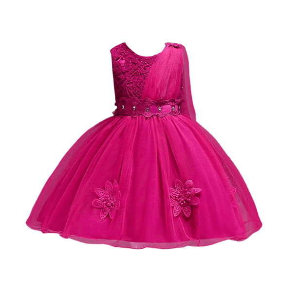 Verano niña flor cumpleaños tul vestido arco vestido de boda niños fiesta de noche princesa rojo rosa ropa bebé niña Bowknot vestidos 7-8T (etiqueta 150) Gao Jinjia LED