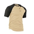 thumbnail image 5 of Krdevn Men's Color Blocked Button Open Neck Pineapple Grid Raglan Sleeves for Men Casual Loose Sports Business Short Sleeved T Shirt,3XL, 5 of 5