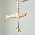 thumbnail image 5 of YIMWNYI Solid Wood Fish Shaped Doorbell, Handmade Wall Hanging Decor, Unique Housewarming Gift, Metal Pendant Chime, Versatile Home Decoration, 5 of 6