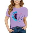 thumbnail image 2 of Spazoro Toddler Girls T-shirts, Graphic Casual Summer Crewneck Short Sleeve Tops Tee Purple Size 9-10T, 2 of 4