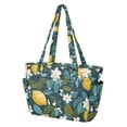 thumbnail image 2 of FORMRS Tote Bag for Women Quilted Large Capacity Travel Work Carry On Shoulder Handbag, Green Lemon Leaves, 2 of 7
