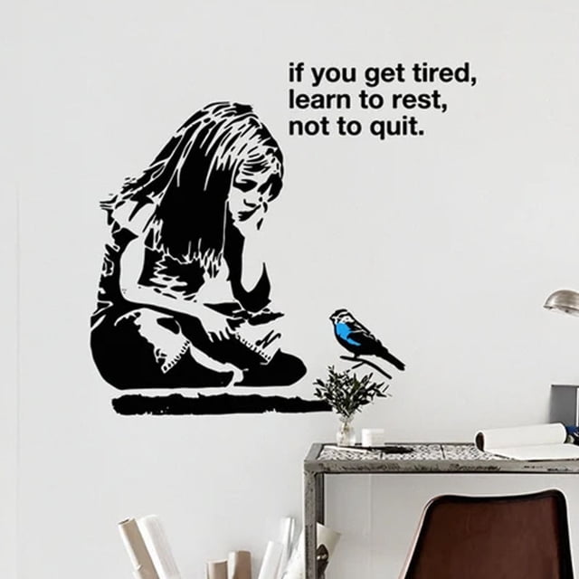 Vinilo decorativo inspirador de PVC, 30 x 60 cm, «If You Get Tired»