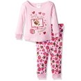 thumbnail image 1 of Baby Girls Snugfit Cotton Sleep Set, Pink/Brown, 12M, 1 of 2
