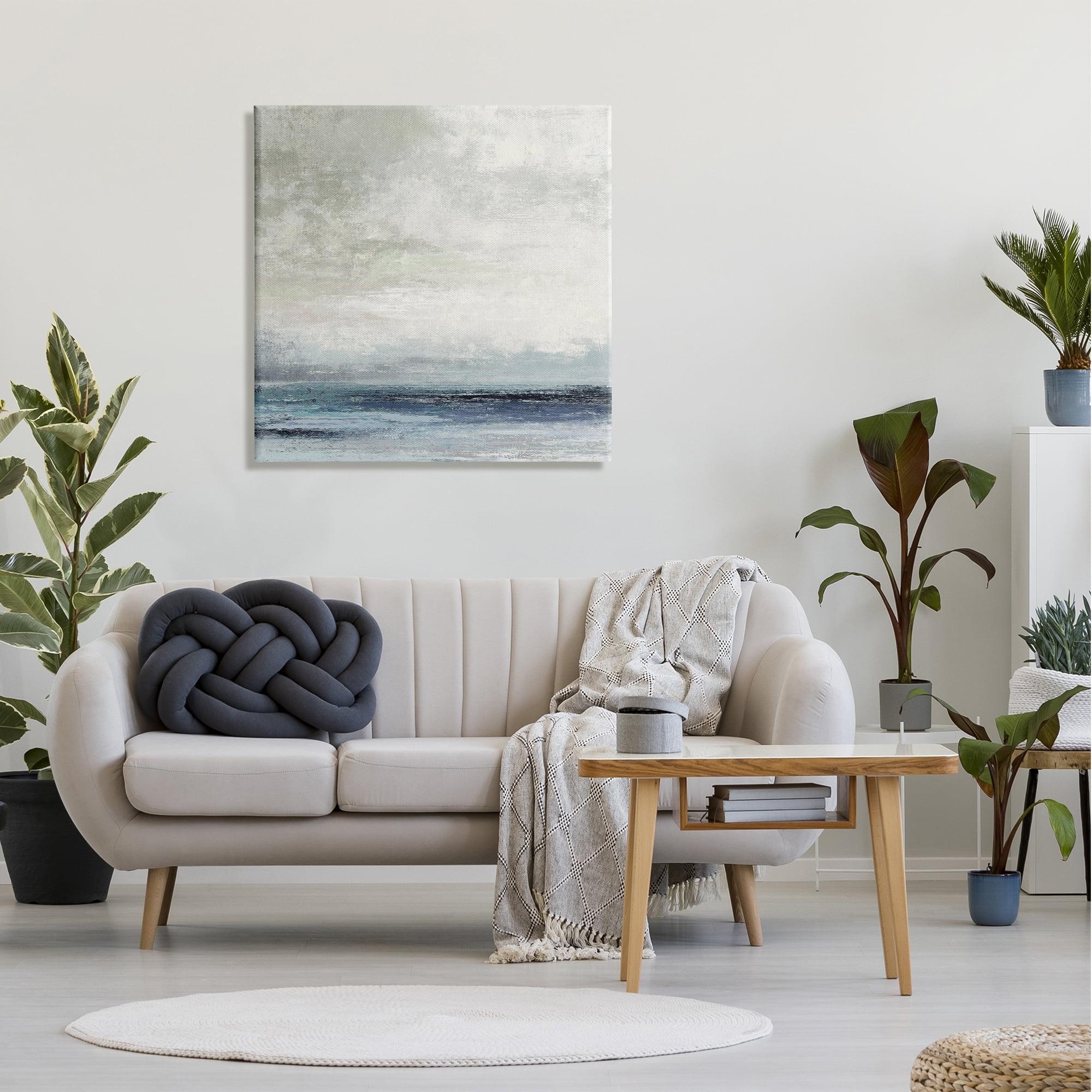 Stupell Industries Rainy Sea Shoreline Cloudy Sky Abstract Viewpoint,30 x 30, Design by Suzanne Nicoll