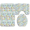 thumbnail image 1 of JSDART Kids Transportation Toy Vehicles Icons on Stripes Fluffy Clouds 3 Piece Bathroom Rugs Set Bath Rug Contour Mat and Toilet Lid Cover, 1 of 2