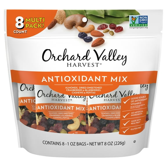 ORCHARD VALLEY HARVEST Antioxidant Mix, 1 oz Packs, 8 Ct, 8 oz, Non-GMO
