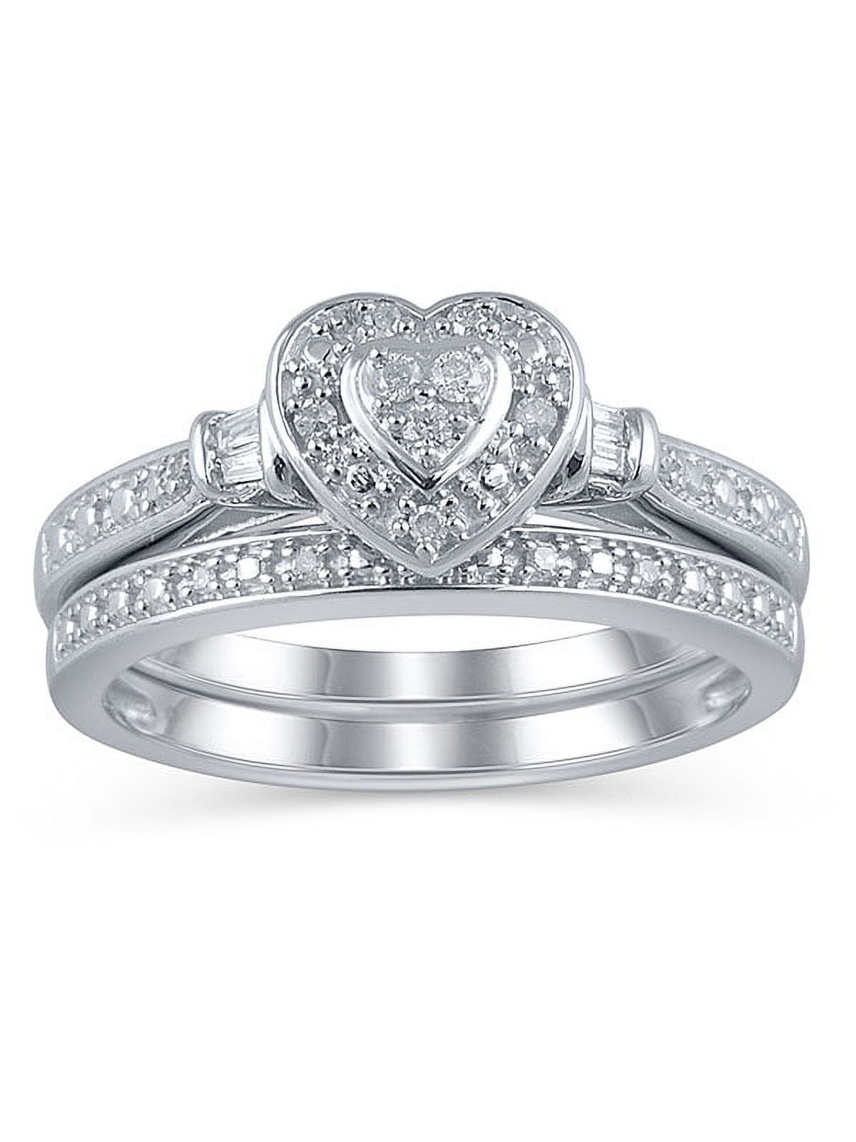 SS FB 1/10 CTTW HEART BRIDAL SET