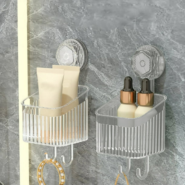 Estante Ligero con Ventosa, Instalación Sin Perforaciones, Diseño Extraíble, Fuerte Succión para Azulejos o Vidrio, Ahorra Espacio, Organizador para Baño o Cocina, Tamaño 22 X 9,3 Cm