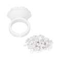 thumbnail image 4 of Flower Glue Rings, Pigment Holders Eyelash Extension Glue Ring Strong Scalability Stable Wearing  For Eyelash Extensions White, 4 of 8