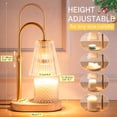 thumbnail image 5 of BEEPRINCESS Candle Warmer Lamps with Timer and Dimmer, Adjustable Height for Jar Candles, Amber Glass Shade, 2 GU10 Bulbs Included, 5 of 8