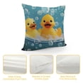 thumbnail image 4 of COMIO Funny Duck Throw Pillow Covers Cute Animal in Bathtub Bubble Modern Cartoon Yellow Blue Sofa Washable Indoor Home Kids Bedroom Dorm Couch Sofa Decorative Cushion Cover, 4 of 5