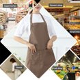 thumbnail image 4 of Cocina Delantal Lienzo Cubierta protectora impermeable Simple CashrowARS Delantales Trabajo Ropa de trabajo con bolsillo para restaurante Cafetería Oscuro Caqui Eigraketly HA011665-04, 4 of 7