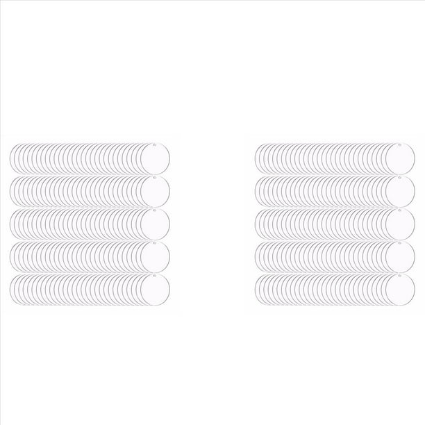 400 Piezas Acrílico Redondo En Blanco 2 Pulgadas Círculos Acrílicos Transparentes Discos Transparentes para DIY Proyecto Artesanal