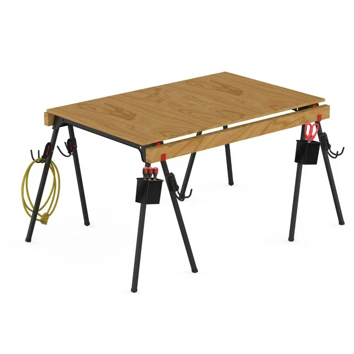 Hyper Tough Hyper Stack Foldable Metal Sawhorse, 450 lb Weight Capacity, Heavy-Duty