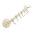 thumbnail image 1 of Cateissary Colgador de pared para baño, estante de vacío con 6 ganchos, organizador colgante ajustable, ventosa de plástico para cocina Juegos de accesorios de baño Beige, 1 of 6