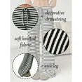 thumbnail image 6 of jinghuiyue Women Wide Leg Pants Striped Elastic Low Waisted Pants Casual Knit Loungewear with Drawstring XXL, 6 of 6