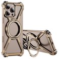 thumbnail image 1 of For iPhone 16 Pro Max Magnetic Case Rotating Kickstand Metal Bumper Phone Cover - Grey, 1 of 5