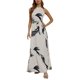 thumbnail image 1 of Gibobby Vestidos Casuales para Mujer Vestido casual largo con cuello halter estampado de moda de verano para mujer(Blanco,XL), 1 of 5