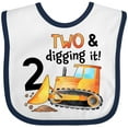 thumbnail image 3 of Inktastic Two and Digging It Bulldozer 2nd Birthday Boys or Girls Baby Bib, 3 of 4