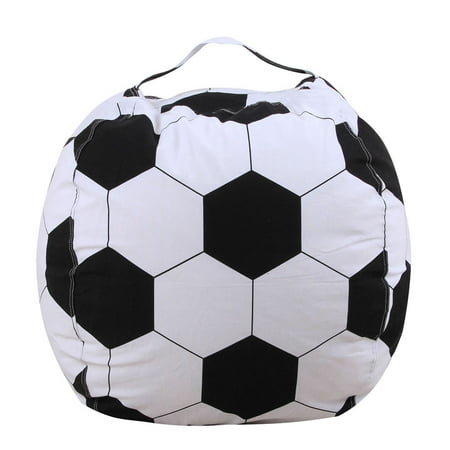Soft Stuffed Football - Iuhan Kids Stuffed Animal Plush Football Toy Storage Bean Bag Soft Pouch Stripe Fabric