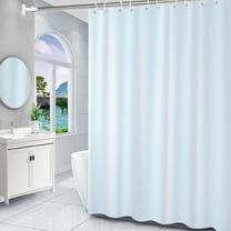 8pc Hook Shower Curtain, Waterproof Plastic Bathroom Curtain, White or Black, 70.8x31.4 Inches, No Holes Needed,Vsgery