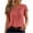 Red, variant on Dpjklzsn Women's Pintuck Short Sleeve Blouse, Half Button Crewneck Shirt with Pleated Front for Casual Summer Wear