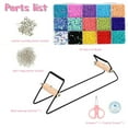 thumbnail image 3 of EASTIN Bead Loom Kit Complete Metal Bead Loom Tool Kit with 15 Colors Seed Beads Scissors Crystal Thread Stainless Steel Weaving Beading Set DIY Beading Loom Kits, 3 of 7