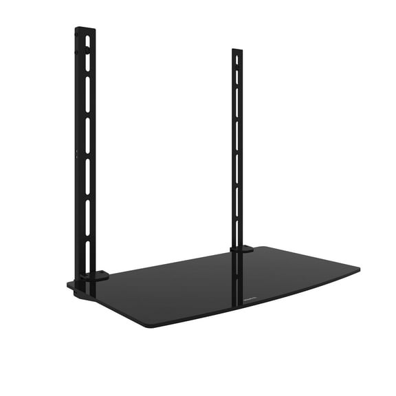 Mount-It! AV Components Shelf | Single Floating Glass Shelf | Under TV