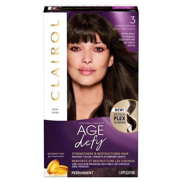 Clairol Age Defy Permanent Hair Color Crème 3 Darkest Brown, 1