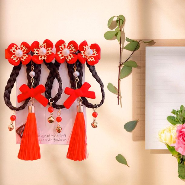 Pinzas para el cabello chinas, pasadores para el cabello Chinoiserie, decoración de disfraces, rojo, Cheongsam chino, tocado con horquillas para boda Estilo E CUTICAT Pinzas de cabello