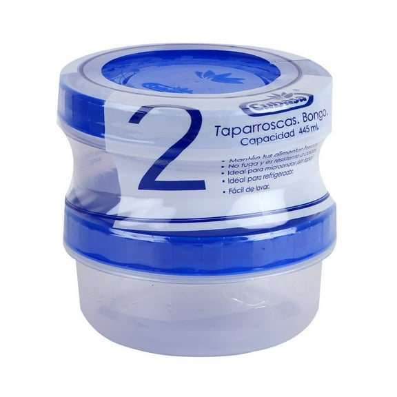 Herméticos Prichos Cubasa Taparroscas Bongo Transparente Tapa Azul