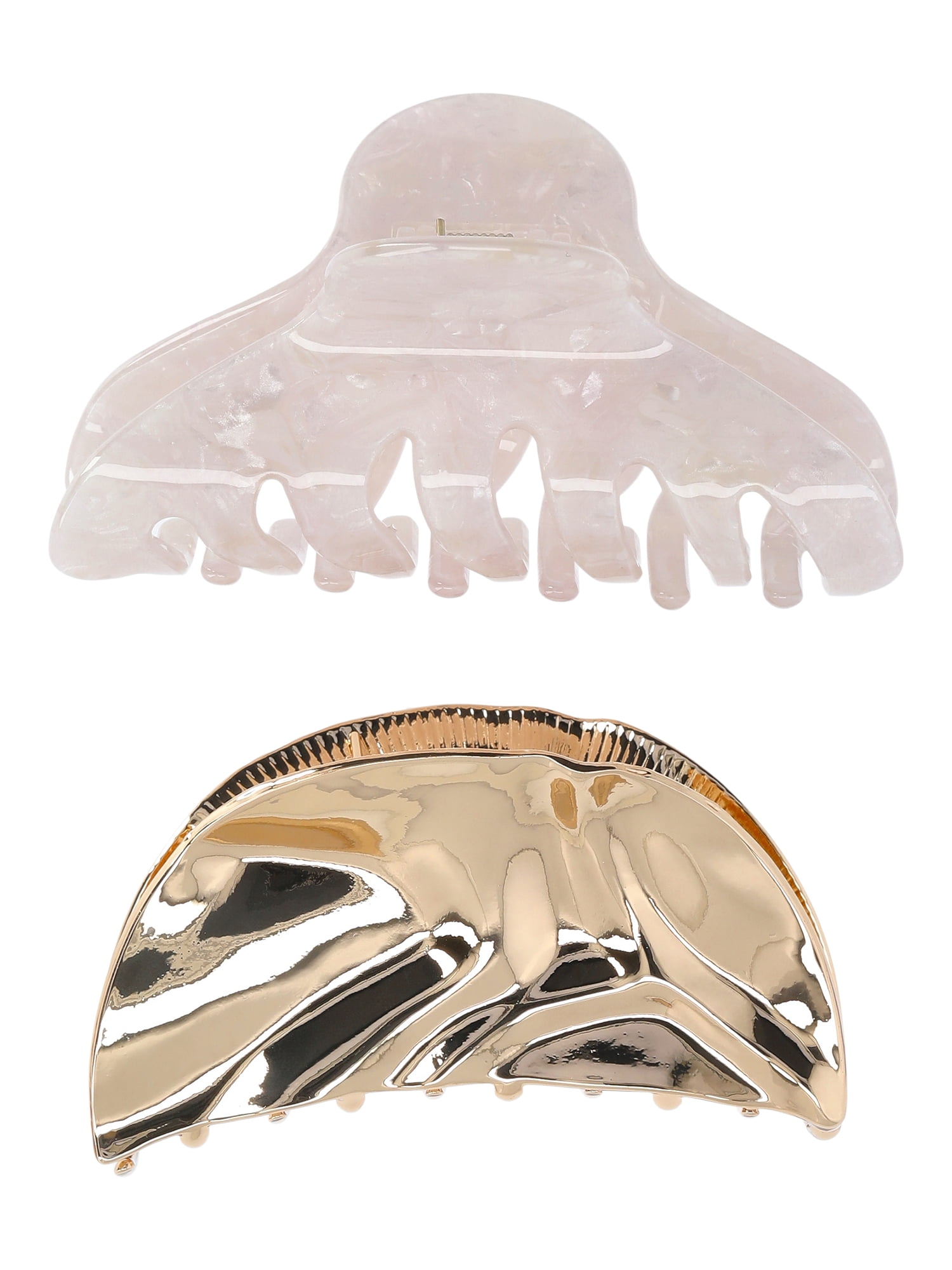 Time and Tru Women's Hair Claw Clips, 2-Pack