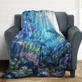 thumbnail image 4 of Marvels of The Sea Print Blanket Warm Throw Blanket Soft Flannel Lightweight Throw Blankets Couch Bed Travel Bedding Room Decor for Kids Teens Adults, 4 of 8