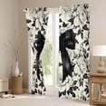 thumbnail image 3 of Manfei Black Ribbon Bowtie Black Out Curtains for Kids Girls,Chic Floral Vintage Flowers Curtains Pack of 2 (42x63 Each) for Teens Female,Breathable Home Decor, 3 of 6