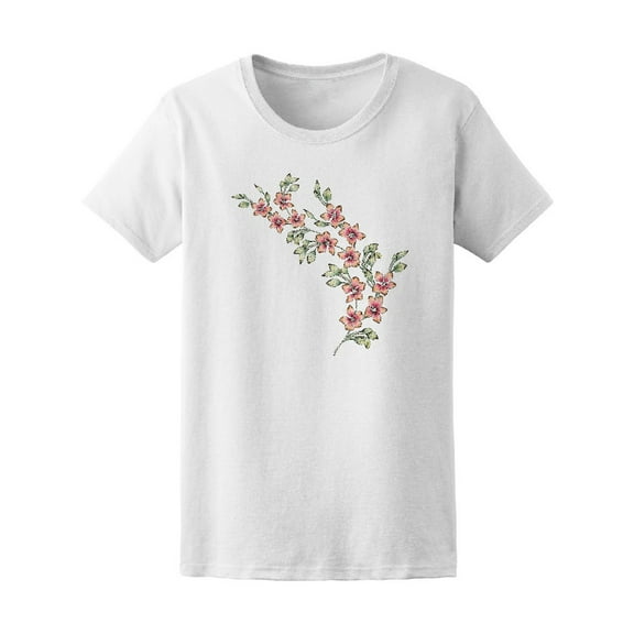 Vintage Watercolor Flowers Tee Women's -Image by Shutterstock